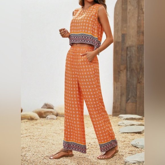 Boho Tribal Print Tank Top & Pants - Picture 5 of 8